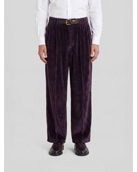 Giorgio Armani - Ribbed Viscose Velvet Wide-Leg Trousers - Lyst