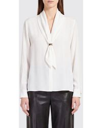 Max Mara - Pussy-Bow Silk Shirt With Long Sleeves - Lyst