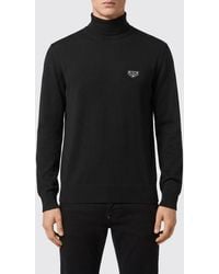 Philipp Plein - Wool And Cotton Blend Roll Neck Jumper With Long Sleeves And Applied Logo - Lyst