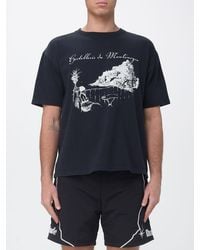 Rhude - Crewneck Cotton T-Shirt With Graphic Print And Contrast Logo - Lyst