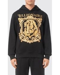 Billionaire - Cotton Hoodie With Baroque Print - Lyst