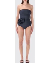 Magda Butrym - Off-The-Shoulder One-Piece Swimsuit With Flower Appliqué - Lyst