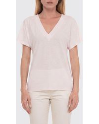 BOSS - Linen V Neck T-Shirts - Lyst