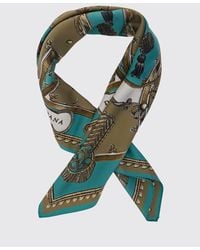Dolce & Gabbana - Dolce &Amp Gabbana Graphic Print Silk Scarf With Contrast Logo - Lyst