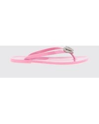 Mach & Mach - Pvc Flip Flops With Rhinestone Hearts - Lyst