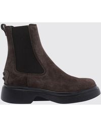 Tod's - Suede Calfskin Chelsea Ankle Boots With Rubber Sole - Lyst