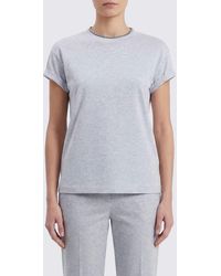 Brunello Cucinelli - Basic Cotton T-Shirt With Monile - Lyst
