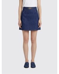 Patou - Denim Skirt With Logo - Lyst