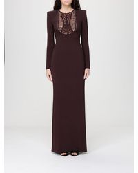 Elisabetta Franchi - Long Dress With Bead Detail - Lyst