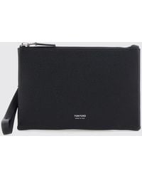 Tom Ford - Grained Calfskin Pouch With Wrist Strap - Lyst