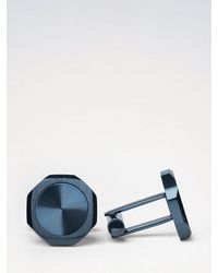 D1 Milano - Chrome-Plated Steel Cufflinks With Rounded Shape And Engraved Logo - Lyst