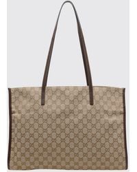 Gucci - Londra Monogram Jacquard Shoulder Bag With Double Leather Handle - Lyst