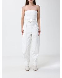 ARMANI EXCHANGE - Cotton Denim Jumpsuit With Belt - Lyst