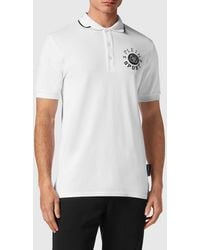 Philipp Plein - Short-Sleeve Cotton Polo Shirt With Classic Collar And Contrast Logo - Lyst