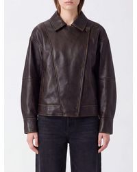 Liu Jo - Faux Leather Jacket With High Neck And Asymmetrical Closure - Lyst