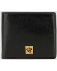 Versace - Medusa Plaque Bifold Leather Wallet - Lyst