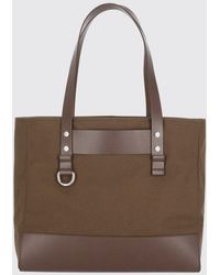 Marni - Cotton Tote Bag With Double Handle And Contrasting Leather Inserts - Lyst