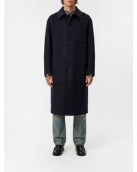 Loewe - Single Breasted Wool And Cashmere Coat - Lyst