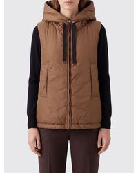 Max Mara - Padded Technical Fabric Vest With Hood And High Neck - Lyst