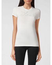 Philipp Plein - Slim Fit Jersey Crewneck T-Shirt With Tone-On-Tone Embroidered Logo - Lyst