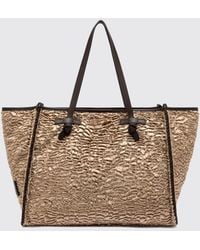 Gianni Chiarini - Marcella Cotton Blend Shoulder Bag With Leather Handles - Lyst
