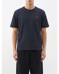 Ami Paris - Organic Cotton T-Shirt With Logo - Lyst