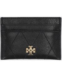 Tory Burch - Tarjetero Plano De Piel Con Logo Double T - Lyst