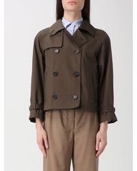 Max Mara - Gabardina Cruzada De Mezcla De Algodón - Lyst