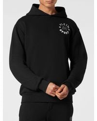 Philipp Plein - Dropped Shoulder Cotton Blend Hoodie With Logo Print - Lyst