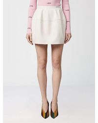 Loewe - A-Line High-Waisted Cotton And Silk Mini Skirt With Side Zip - Lyst