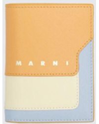 Marni - Saffiano Leather Bifold Wallet With Laminated Logo - Lyst