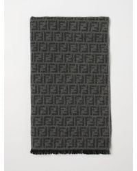 Fendi - Wool Scarf With Ff Jacquard Monogram - Lyst