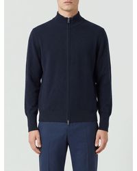 Ballantyne - 100% Cashmere Cardigan With Mock Neck And Zip - Lyst