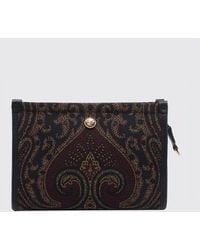 Etro - Minibolso De Mano En Tejido Jacquard Paisley Con Logo Pegaso - Lyst