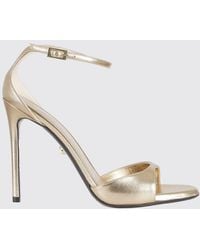ALEVI - Laminated Leather High-Heeled Sandals With Stiletto Heel And Ankle Strap - Lyst