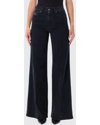 DIESEL - D-Akemi High-Waisted Stretch-Denim Wide-Leg Jeans - Lyst