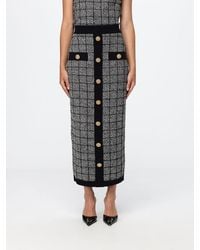 Balmain - Knitted Midi Skirt - Lyst