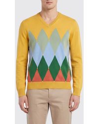 Ballantyne - Diamond Pattern Cotton And Cashmere Pullover - Lyst