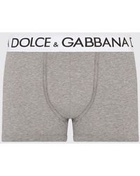 Dolce & Gabbana - Dolce &Amp Gabbana Stretch Cotton Boxers With Logo - Lyst