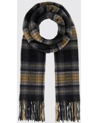 Carhartt - Parson Check Wool Blend Scarf With Fringed Hem And Logo Patch - Lyst