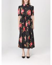 Dolce & Gabbana - Dress With Floral Motif - Lyst