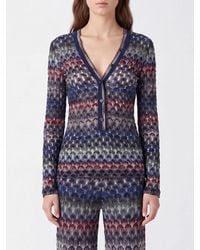Missoni - Slim Fit Multicolour Striped Cardigan With Lurex Yarn - Lyst