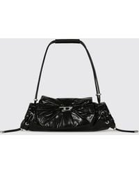 DIESEL - Scrunch-D Ruched Leather Shoulder Bag With Metal Oval D Logo - Lyst
