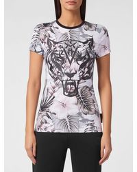 Philipp Plein - Slim Fit Jersey T-Shirt With All-Over Graphic Print - Lyst