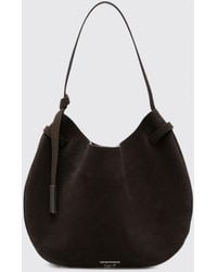Emporio Armani - Large Suede Leather Shoulder Bag With Adjustable Handle - Lyst