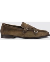 Doucal's - Suede Monk Strap Shoes - Lyst