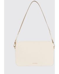 Coccinelle - Tebe Grained Leather Shoulder Bag With Removable Logo Handle - Lyst