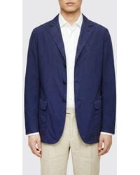 Aspesi - Single-Breasted Cotton Blazer With Lapels - Lyst