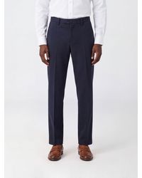 Seventy - Straight Cut Wool And Cotton Blend Chino Trousers With Pleats - Lyst
