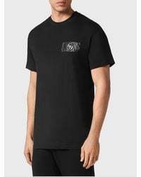 Philipp Plein - Short-Sleeved Jersey T-Shirt With Graphic Print And Back Logo - Lyst